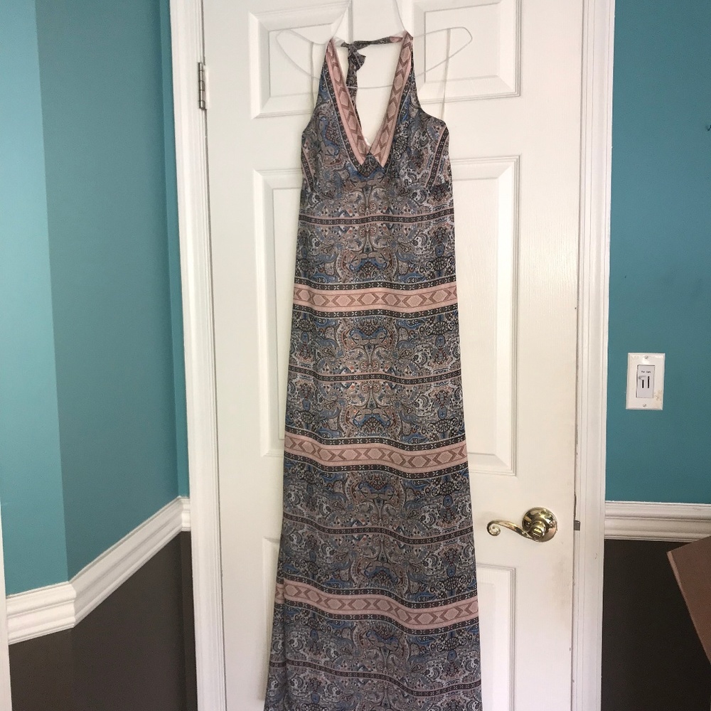 Charlotte Russe Patterned Halter Maxi Dress